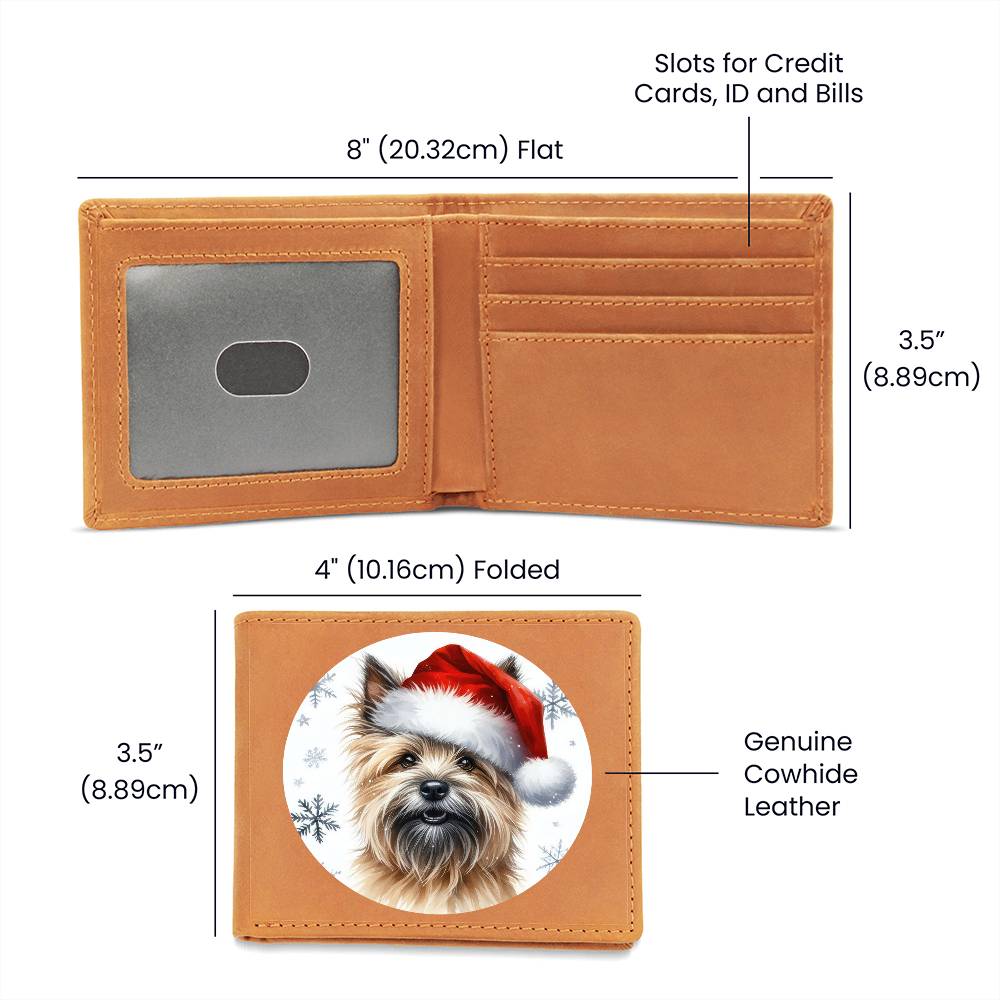 Christmas Dog - Cairn Terrier - Leather Wallet