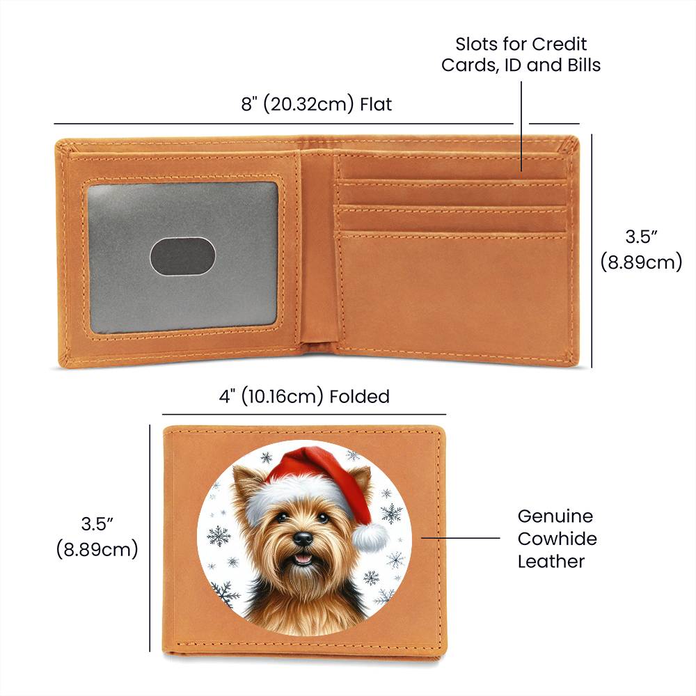 Christmas Dog - Norfolk Terrier - Leather Wallet