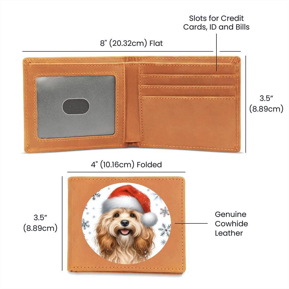 Christmas Dog - Cockapoo - Leather Wallet