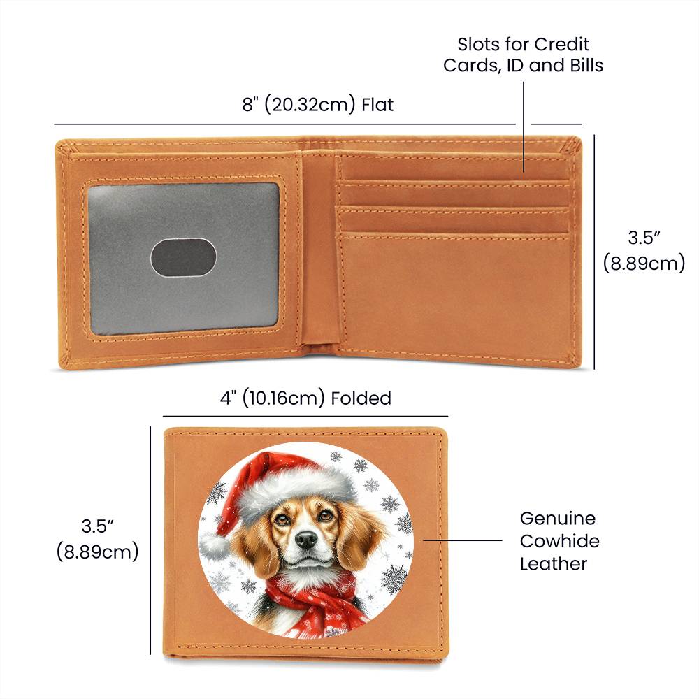 Christmas Dog - Harrier - Leather Wallet