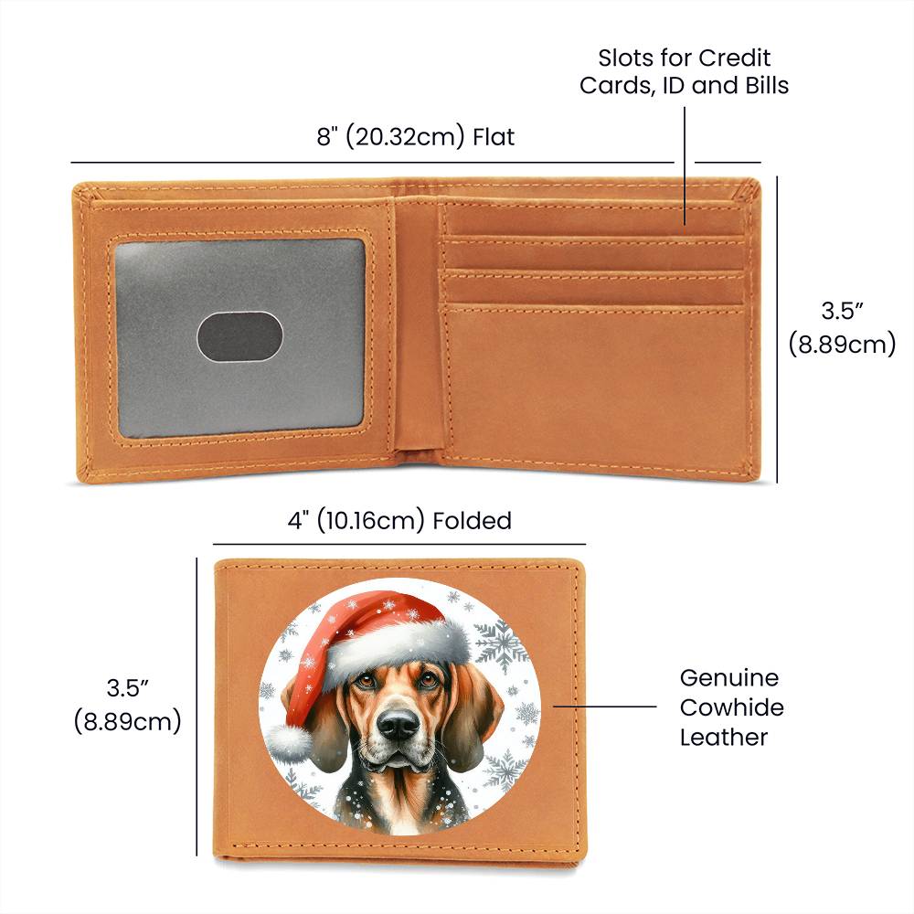 Christmas Dog - Plott Hound - Leather Wallet