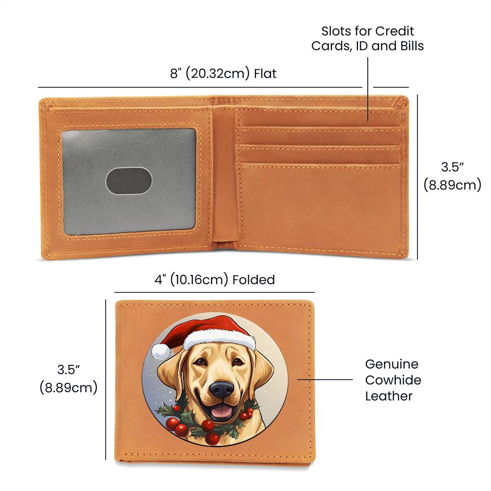 Dog Stained Glass Christmas Design 029 - Leather Wallet