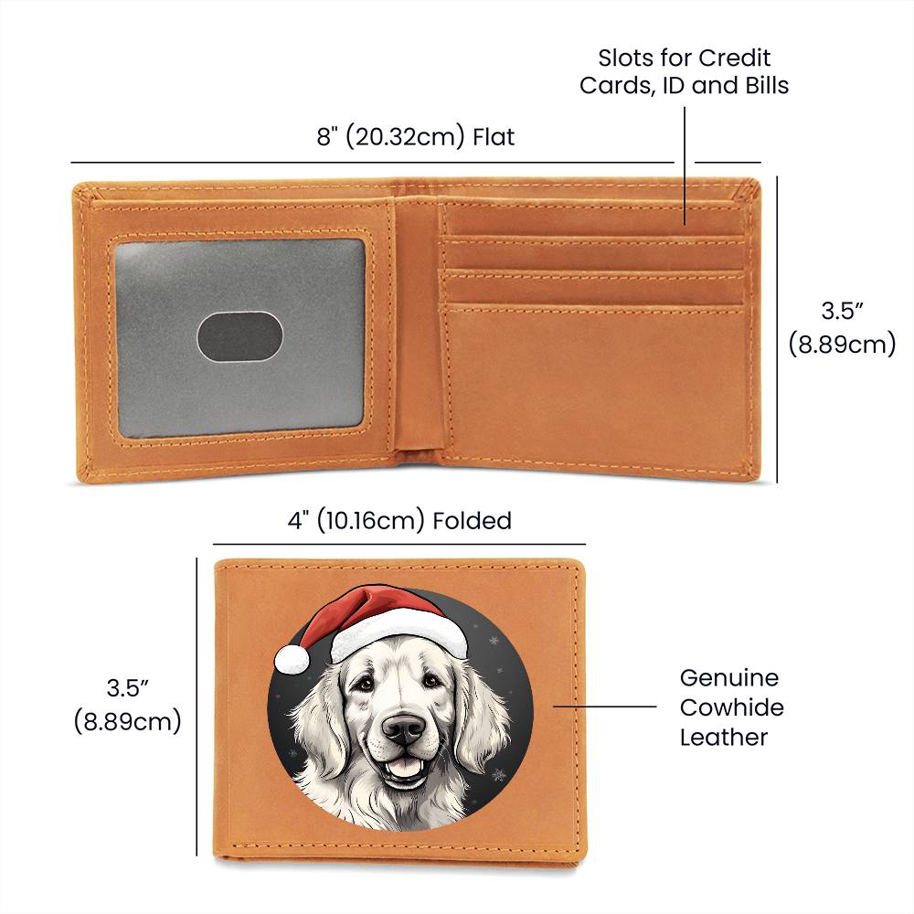 Dog Stained Glass Christmas Design 013 - Leather Wallet