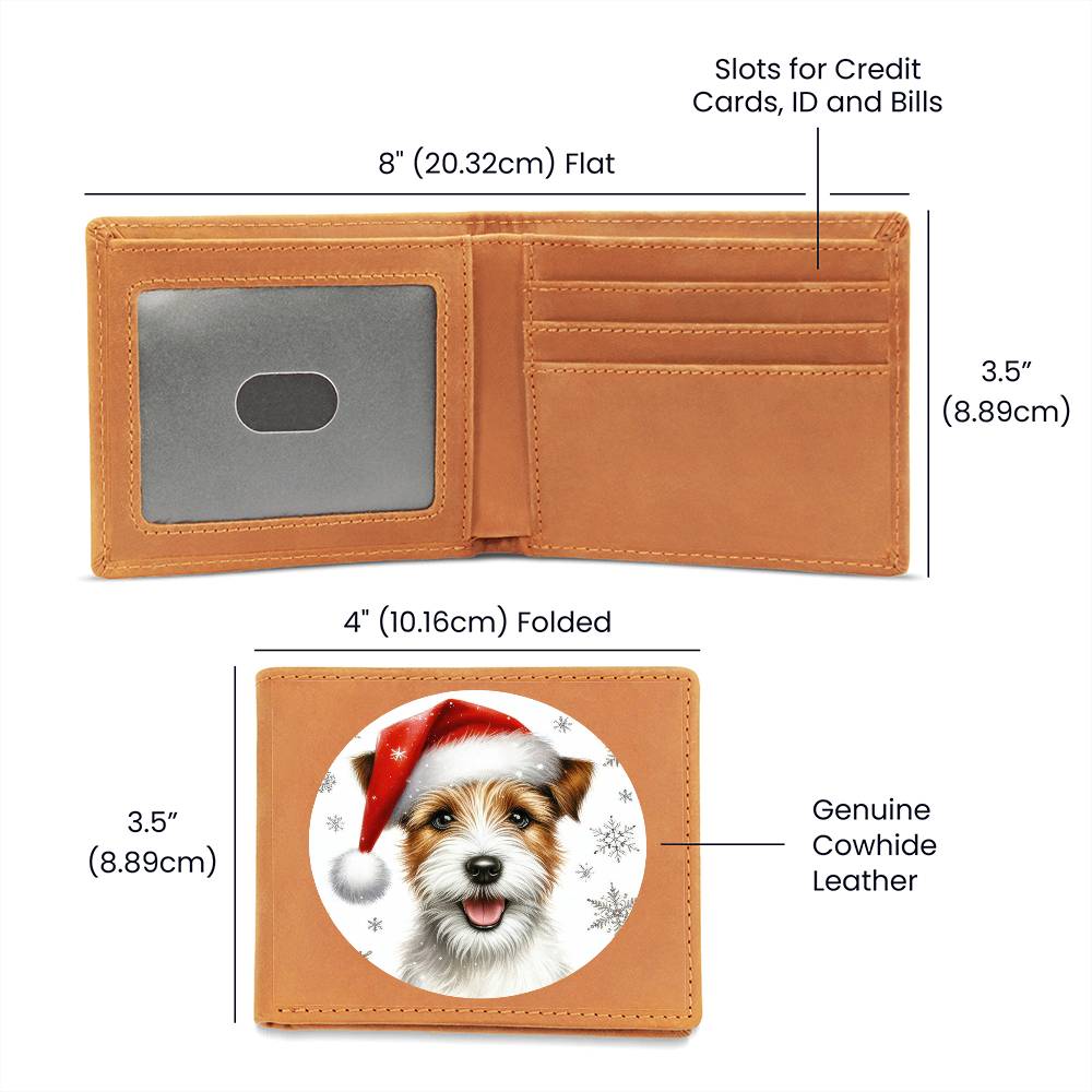 Christmas Dog - Parson Russell Terrier - Leather Wallet