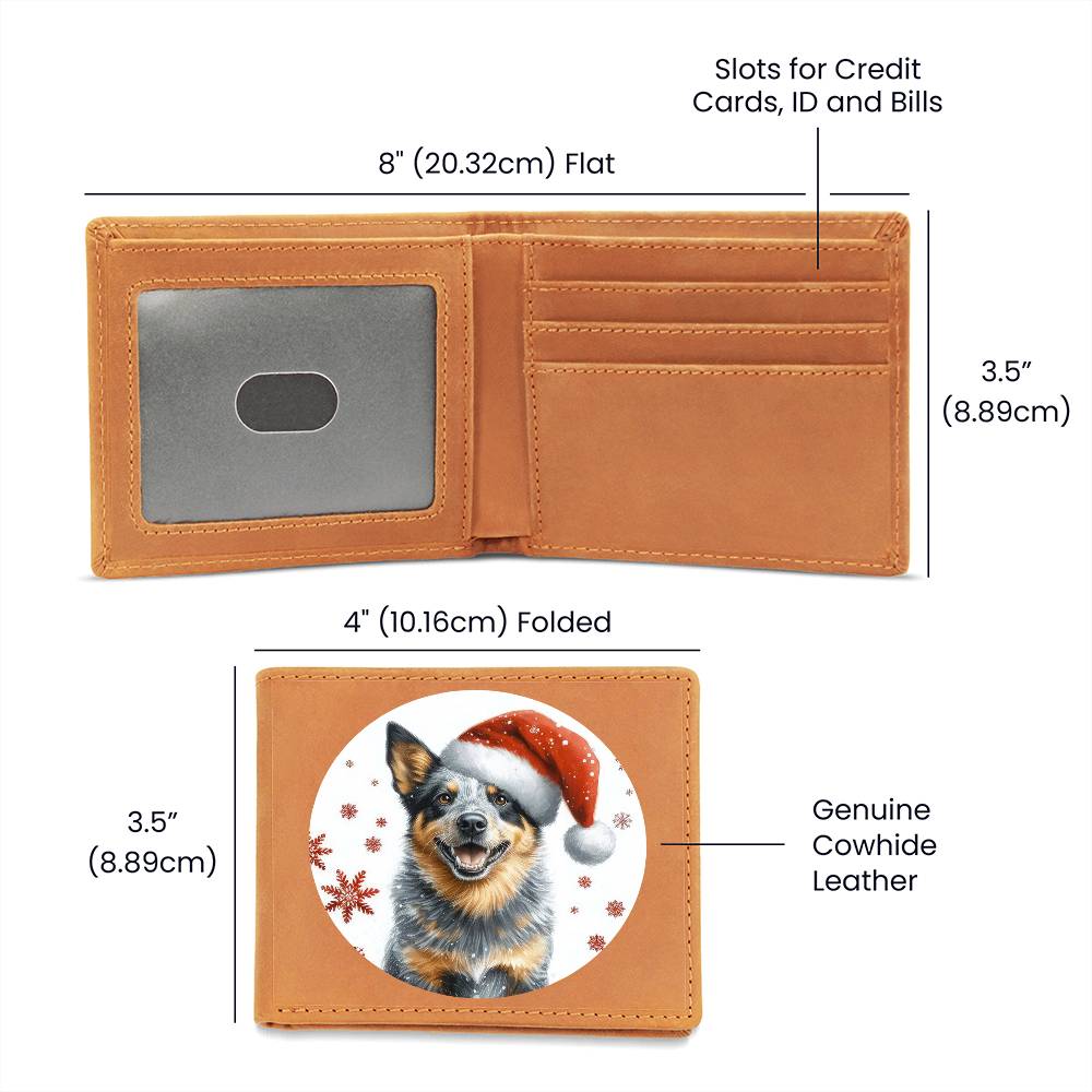 Christmas Dog - Australian Stumpy Tail Cattle - Leather Wallet