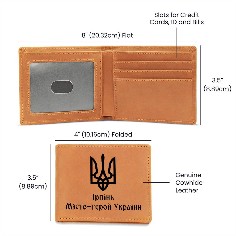 Irpin Hero City of Ukraine - Leather Wallet