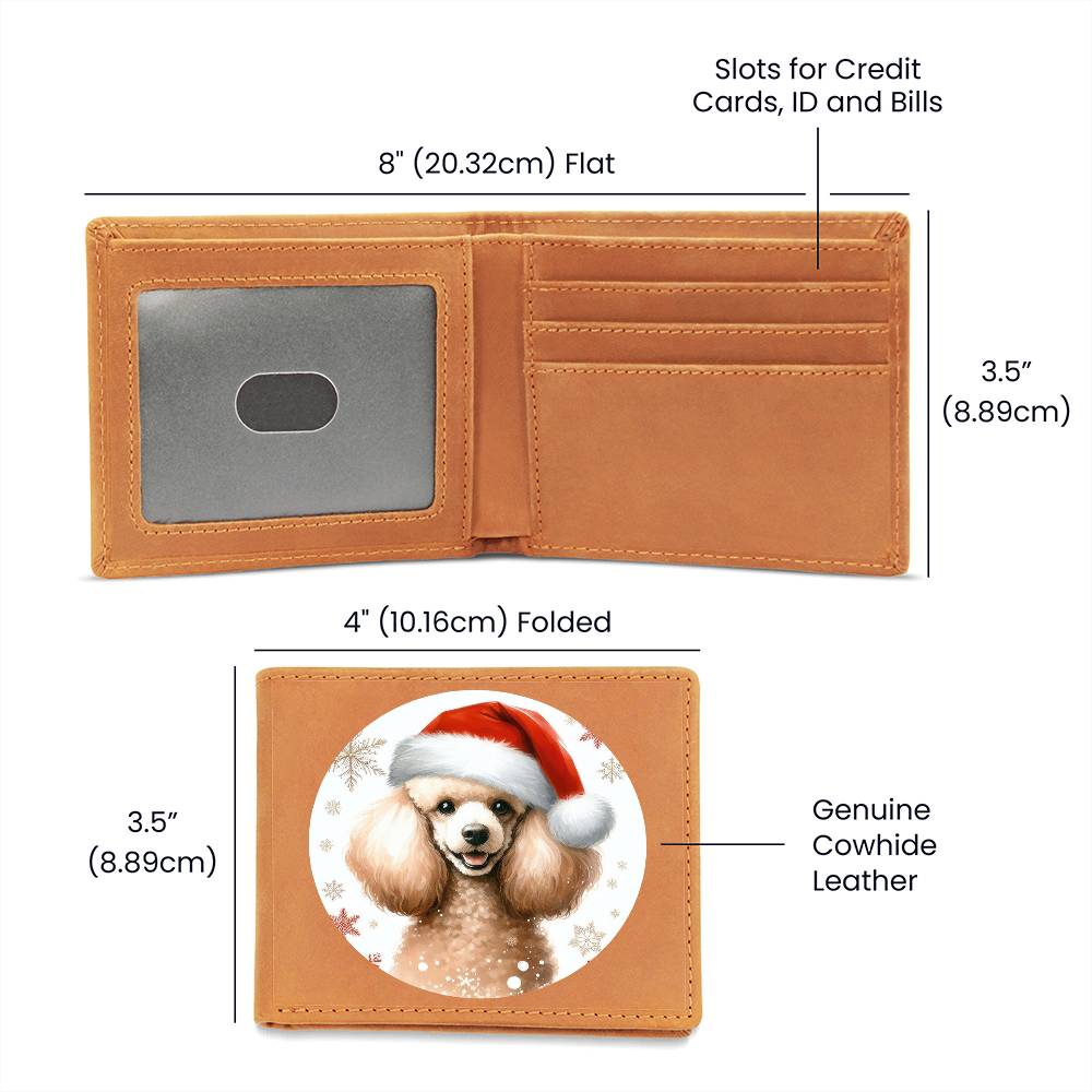Christmas Dog - Poodle - Leather Wallet