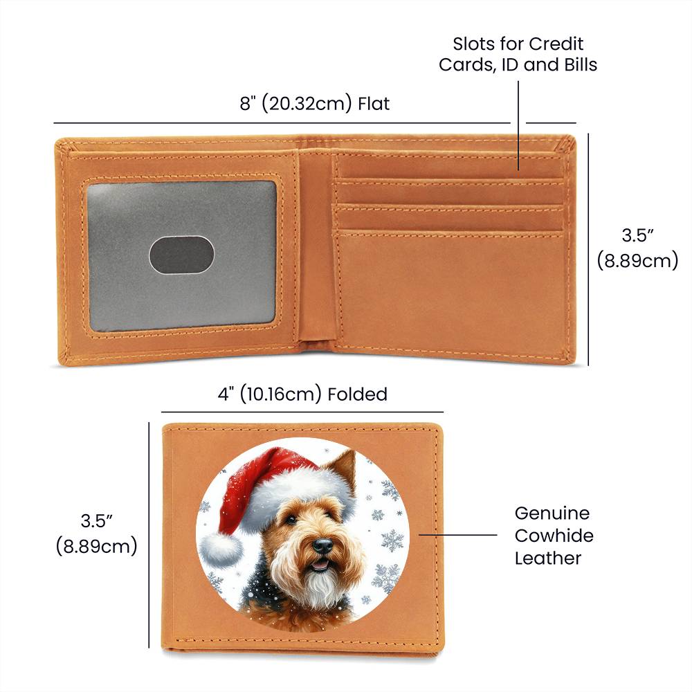 Christmas Dog - Welsh Terrier - Leather Wallet