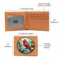Christmas Red Cardinal Stained Glass Design 029 - Leather Wallet