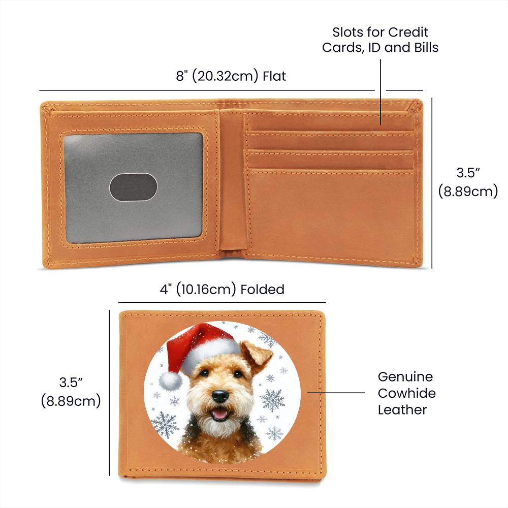 Christmas Dog - Lakeland Terrier - Leather Wallet