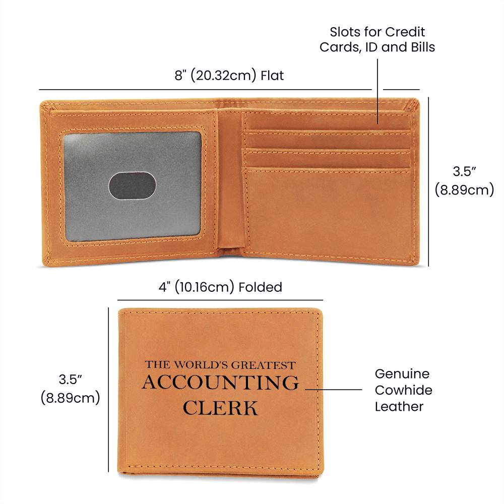 World's Greatest Accounting Clerk - Leather Wallet