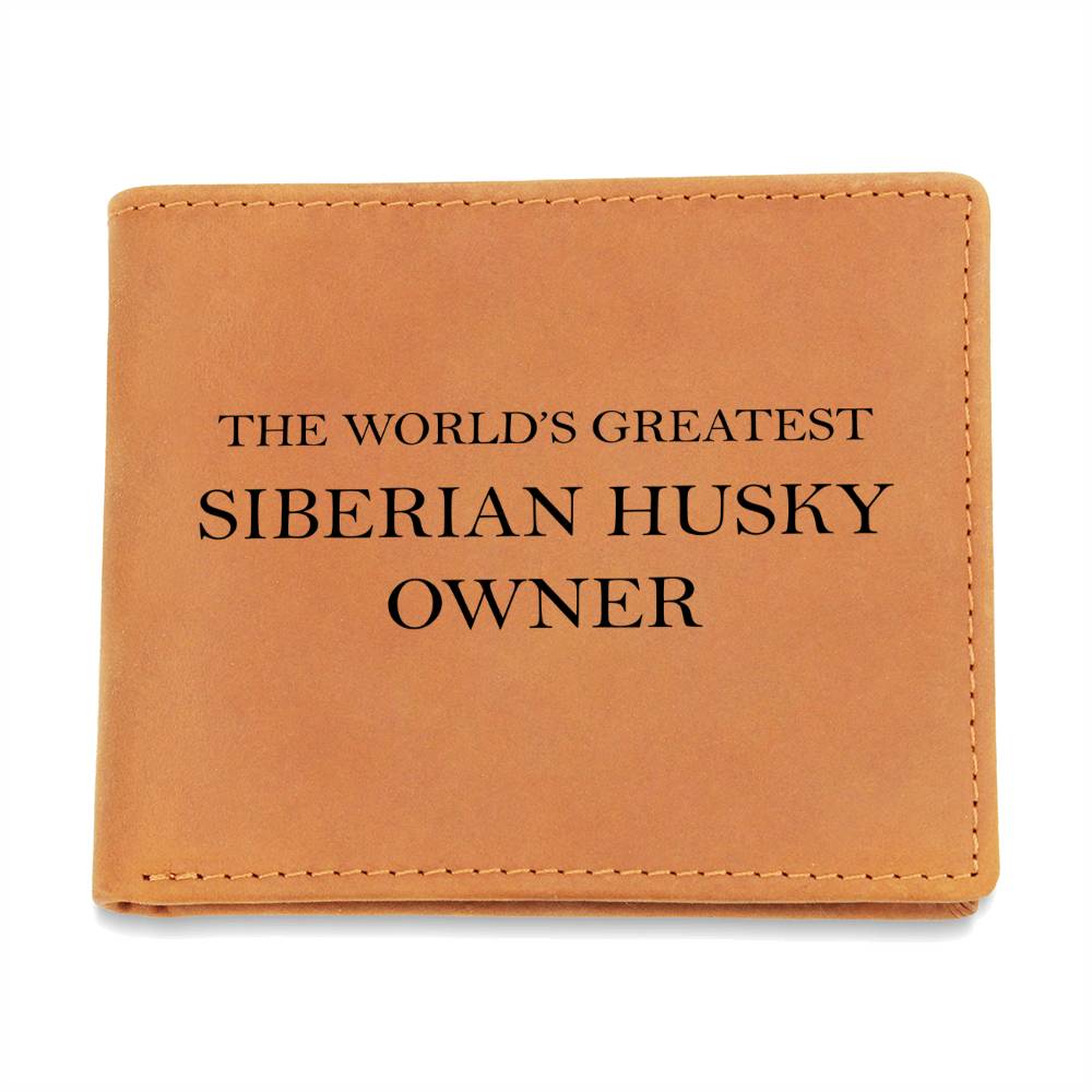 World's Greatest Siberian Husky Owner - Leather Wallet
