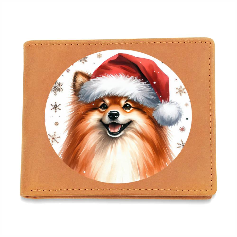 Christmas Dog - Finnish Spitz - Leather Wallet