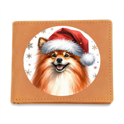 Christmas Dog - Finnish Spitz - Leather Wallet