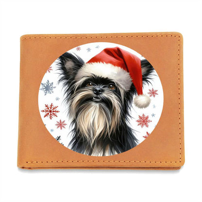 Christmas Dog - Affenpinscher - Leather Wallet