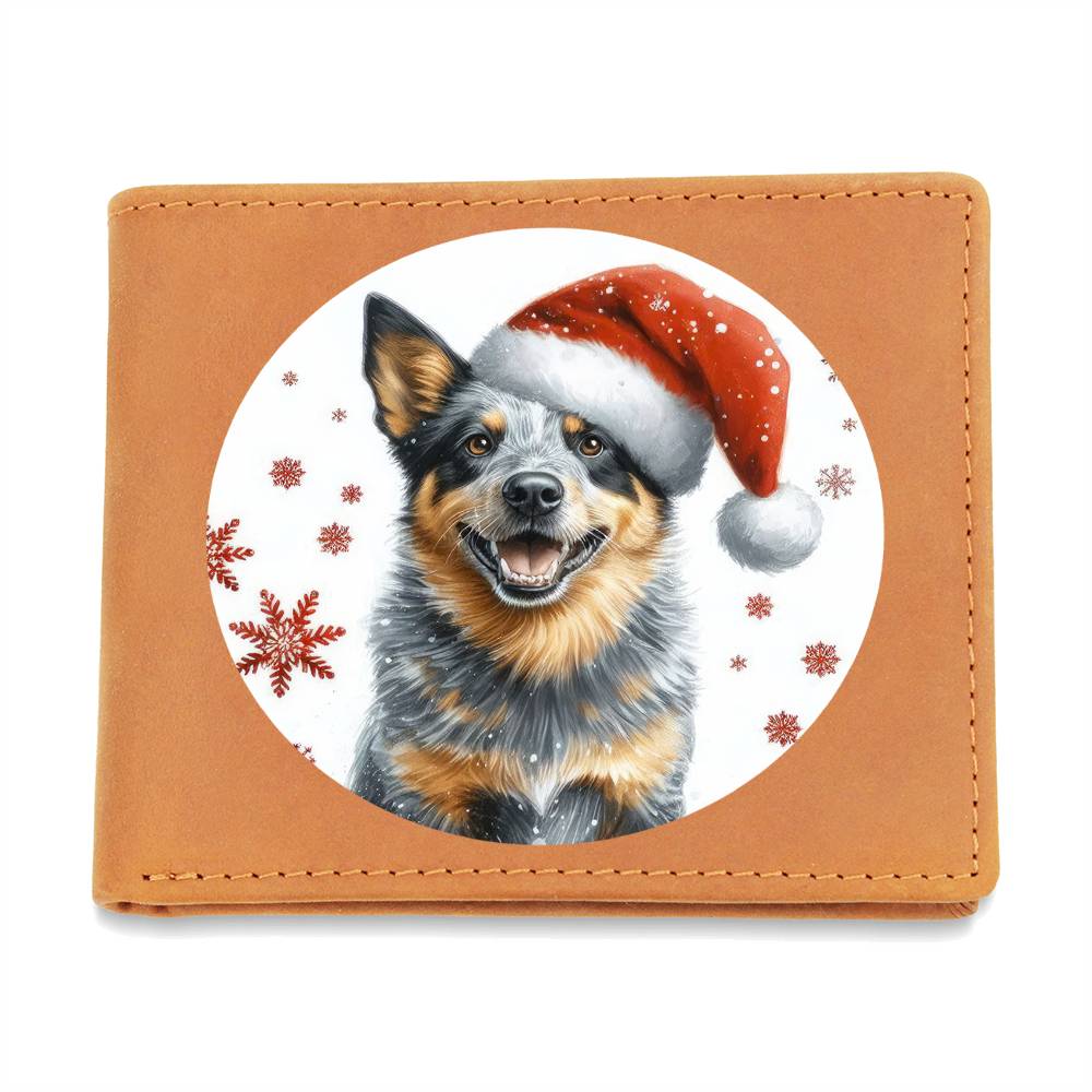 Christmas Dog - Australian Stumpy Tail Cattle - Leather Wallet