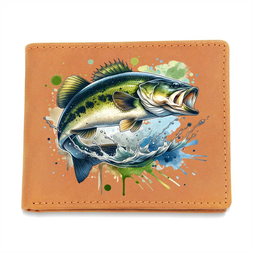 Gone Bass Fishing 01 - Leather Wallet