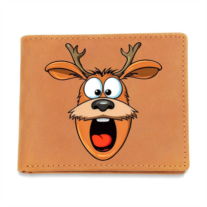 Funny Reindeer Face 09 - Leather Wallet