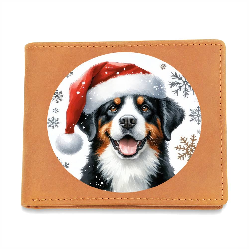 Christmas Dog - Entlebucher Mountain - Leather Wallet