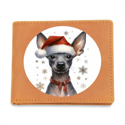 Christmas Dog - Xoloitzcuintli - Leather Wallet