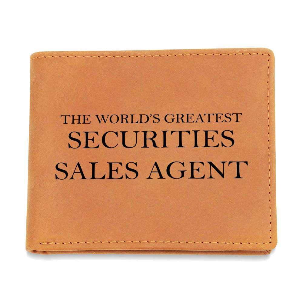 World's Greatest Securities Sales Agent - Leather Wallet