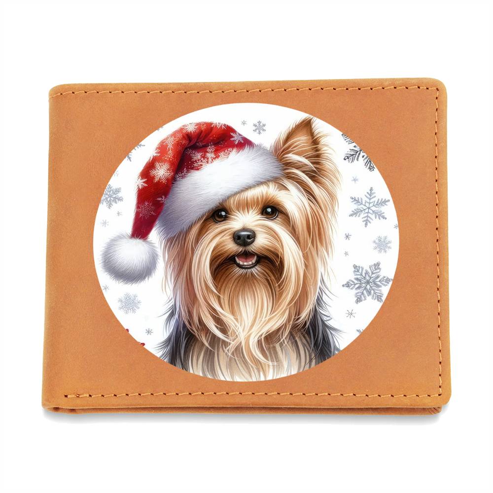 Christmas Dog - Silky Terrier - Leather Wallet