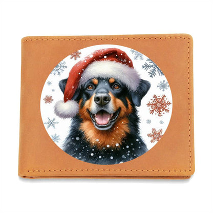 Christmas Dog - Beauceron - Leather Wallet