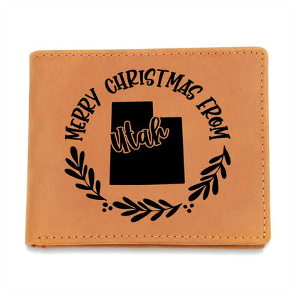 Merry Christmas From Utah - Leather Wallet