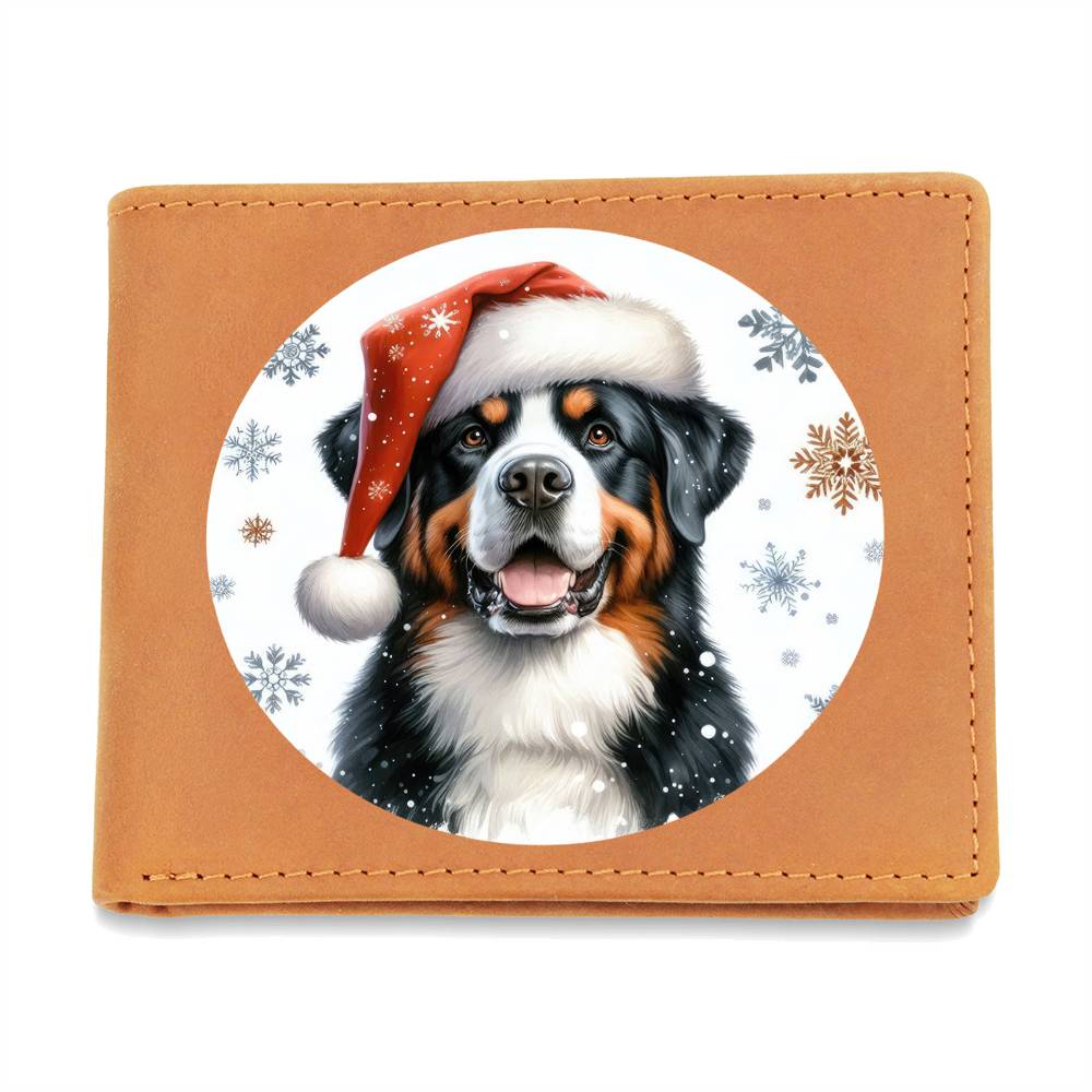 Christmas Dog - Greater Swiss Mountain  - Leather Wallet