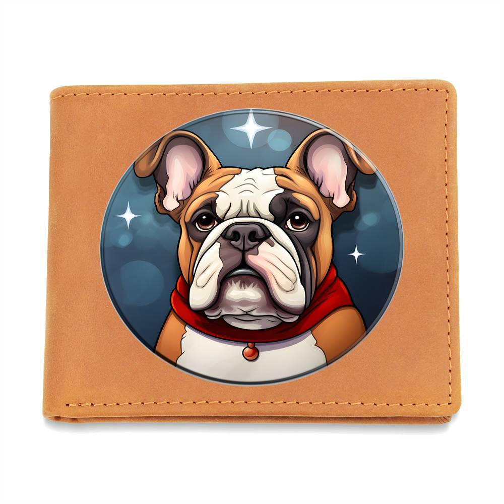 Dog Stained Glass Christmas Design 017 - Leather Wallet