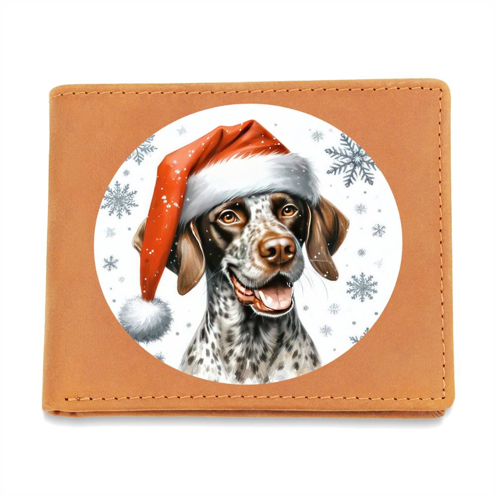 Christmas Dog - Pointer - Leather Wallet