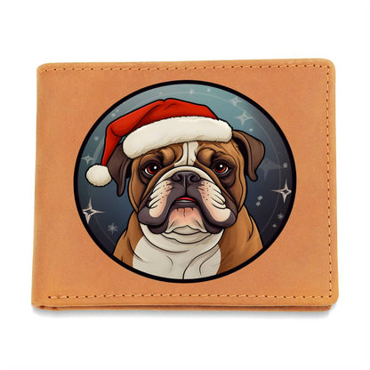 Dog Stained Glass Christmas Design 031 - Leather Wallet