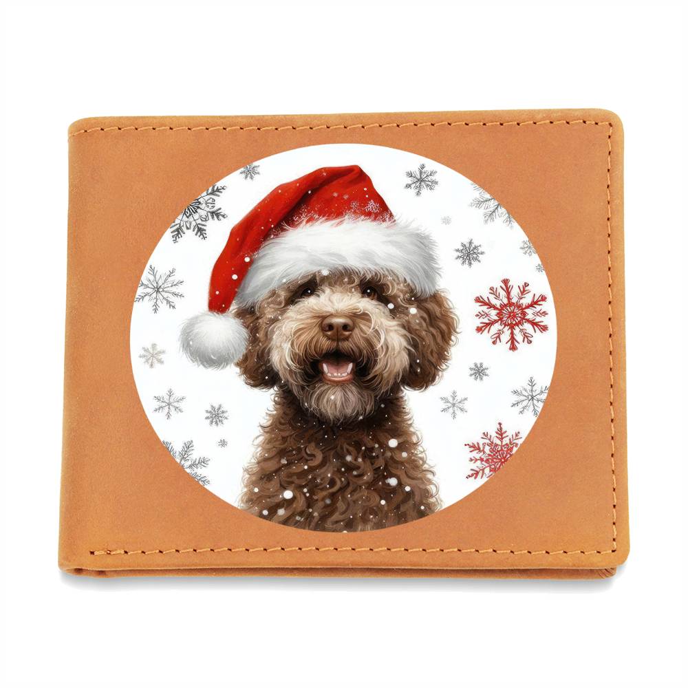Christmas Dog - Lagotto Romagnolo - Leather Wallet