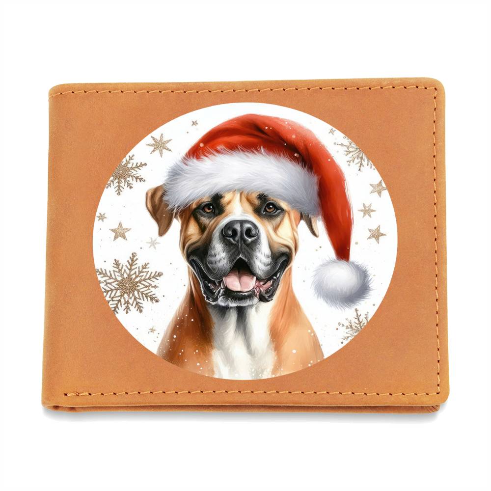 Christmas Dog - Dogo Argentino - Leather Wallet