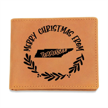Merry Christmas From Tennessee - Leather Wallet