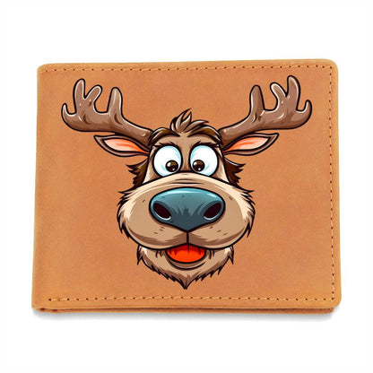 Funny Reindeer Face 02 - Leather Wallet