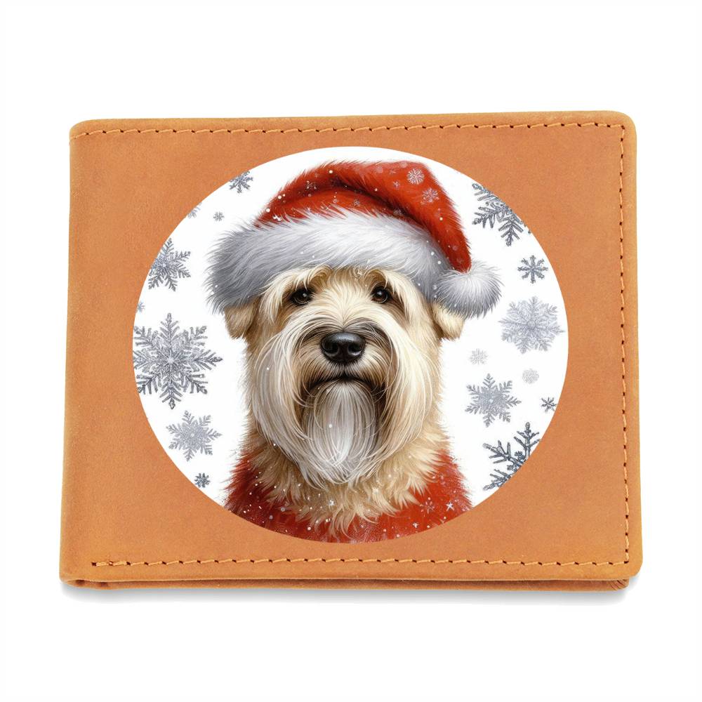 Christmas Dog - Soft Coated Wheaten Terrier - Leather Wallet