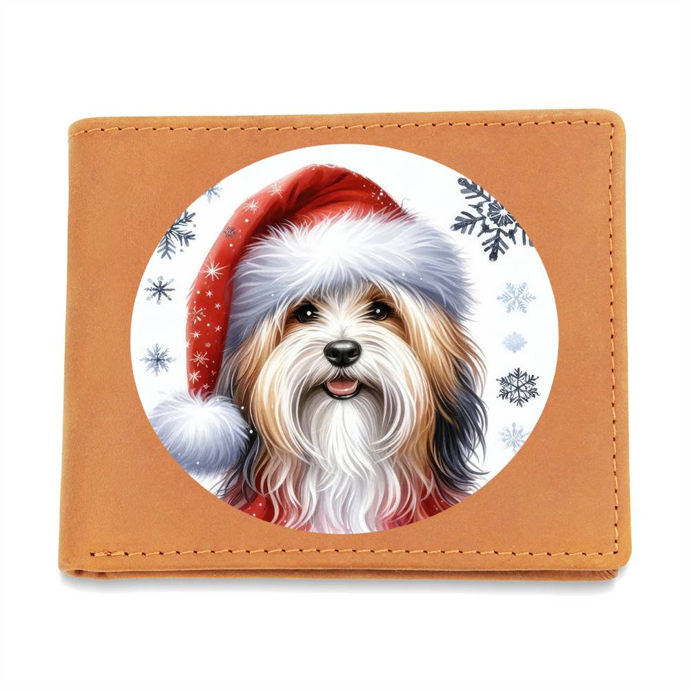 Christmas Dog - Havanese - Leather Wallet