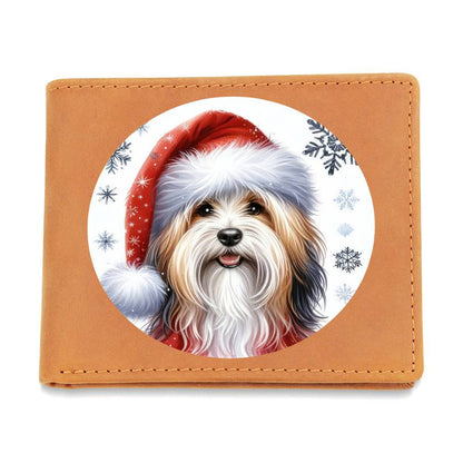Christmas Dog - Havanese - Leather Wallet