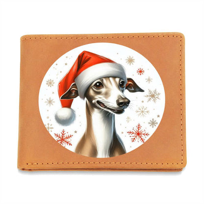 Christmas Dog - Italian Greyhound - Leather Wallet