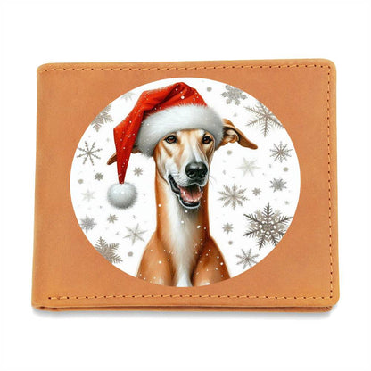 Christmas Dog - Azawakh - Leather Wallet