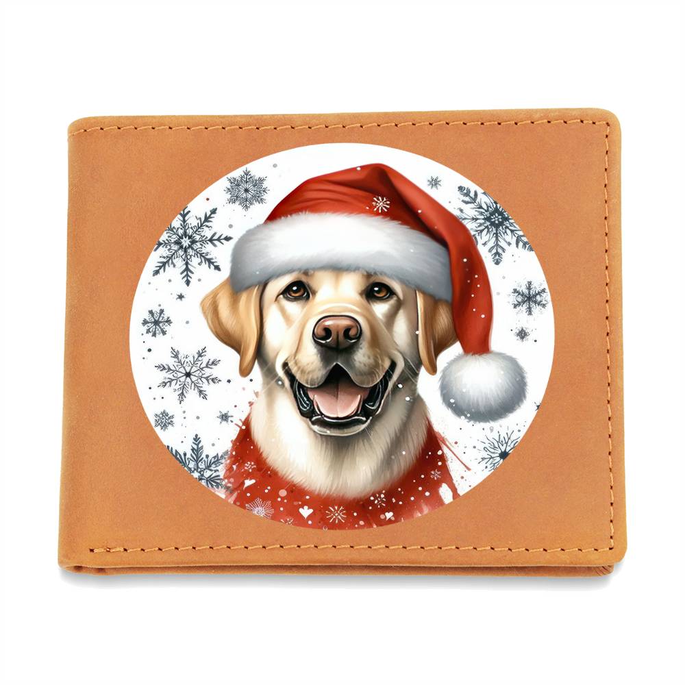 Christmas Dog - Labrador Bulldog  - Leather Wallet