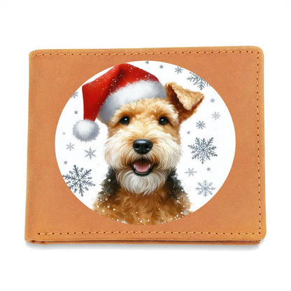 Christmas Dog - Lakeland Terrier - Leather Wallet