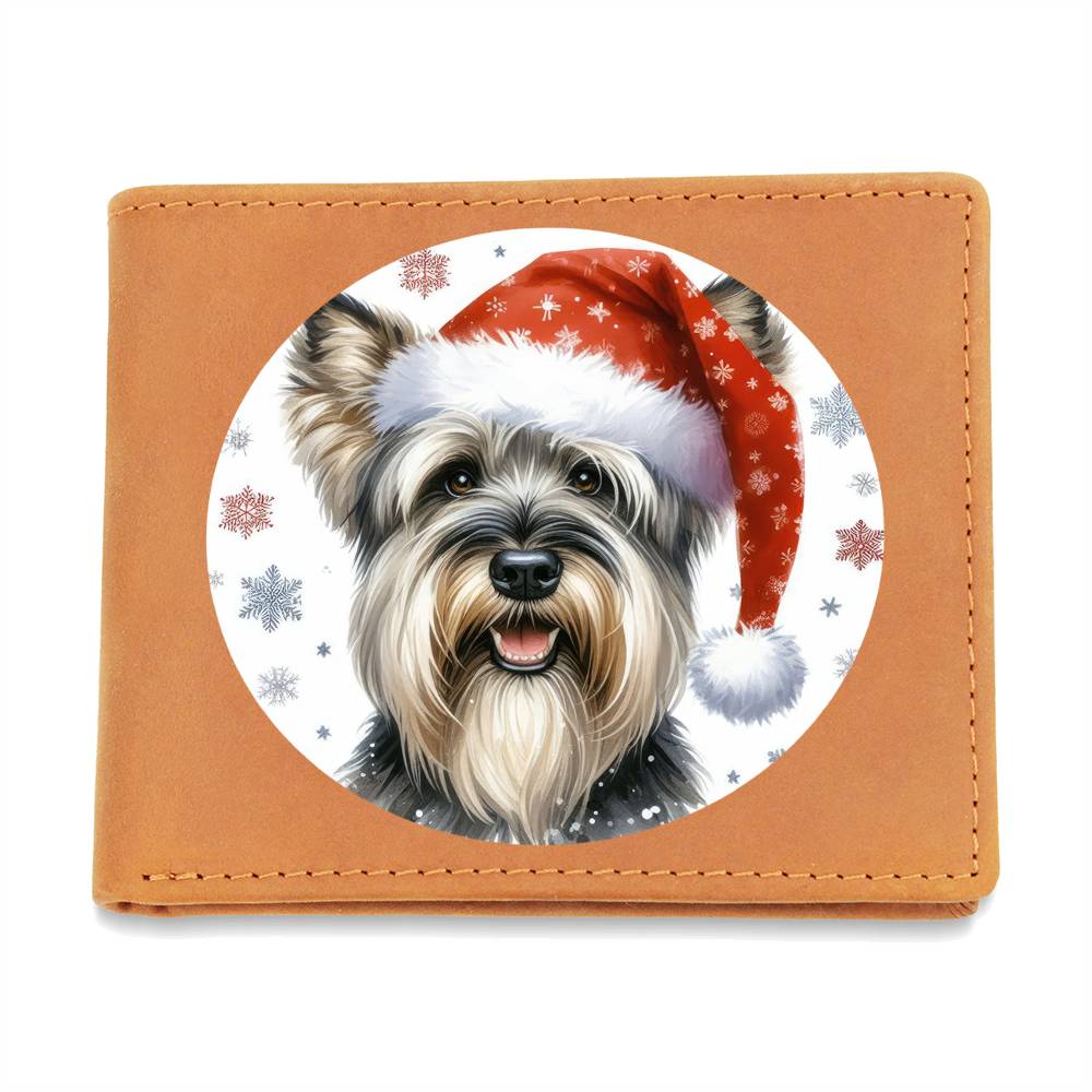 Christmas Dog - Cesky Terrier - Leather Wallet