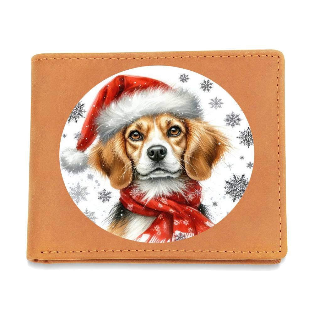 Christmas Dog - Harrier - Leather Wallet