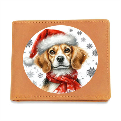Christmas Dog - Harrier - Leather Wallet