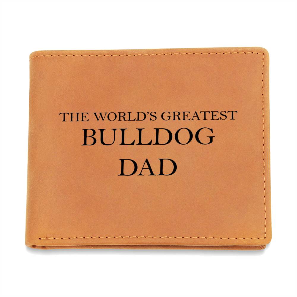 World's Greatest Bulldog Dad - Leather Wallet