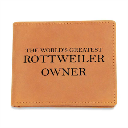 World's Greatest Rottweiler Owner - Leather Wallet