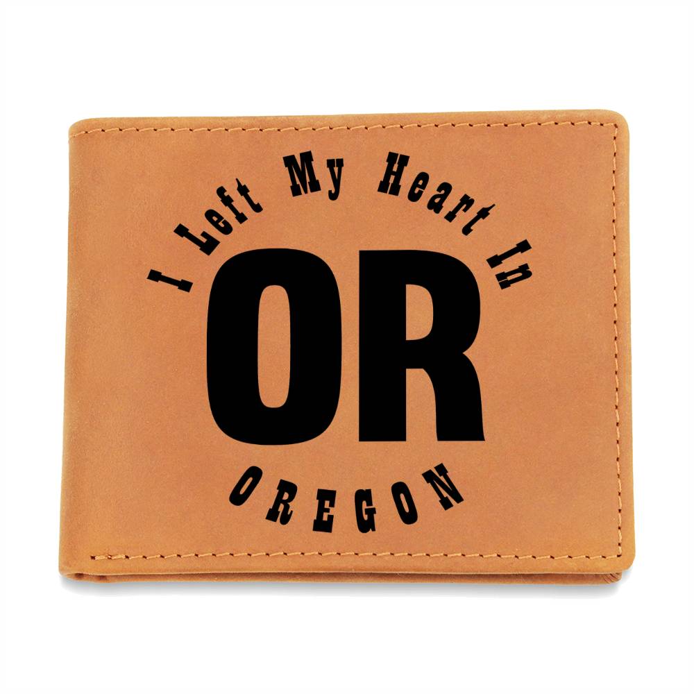Heart In Oregon v01 - Leather Wallet