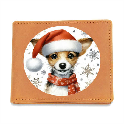 Christmas Dog - Toy Fox Terrier - Leather Wallet